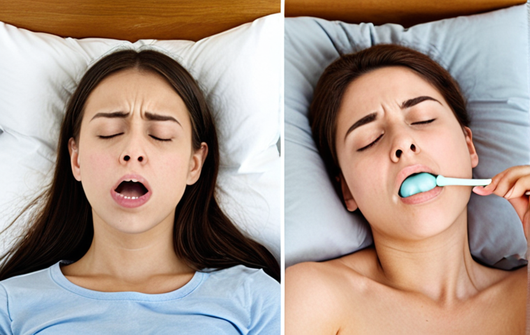 **Prompt:** A split-screen image. On the left, a person constantly chewing gum on the right side of their mouth and sleeping with their face pressed against a pillow on the right side. On the right, the same person consciously chewing on both sides of their mouth and sleeping on their back with a supportive pillow. Visual contrast between habits contributing to facial asymmetry and balanced habits. Natural lighting.