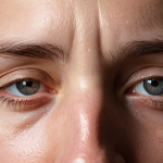 **Image Prompt 1 (Before):**
    A close-up, realistic portrait of a person with heavy, perpetually tired-looking eyelids, showing a subtle sense of self-consciousness and a slight strain around the forehead. Their eyes appear somewhat half-closed, reflecting a feeling of weariness. The lighting is soft and natural, emphasizing the subtle shadows and the drooping effect, set in an introspective moment.